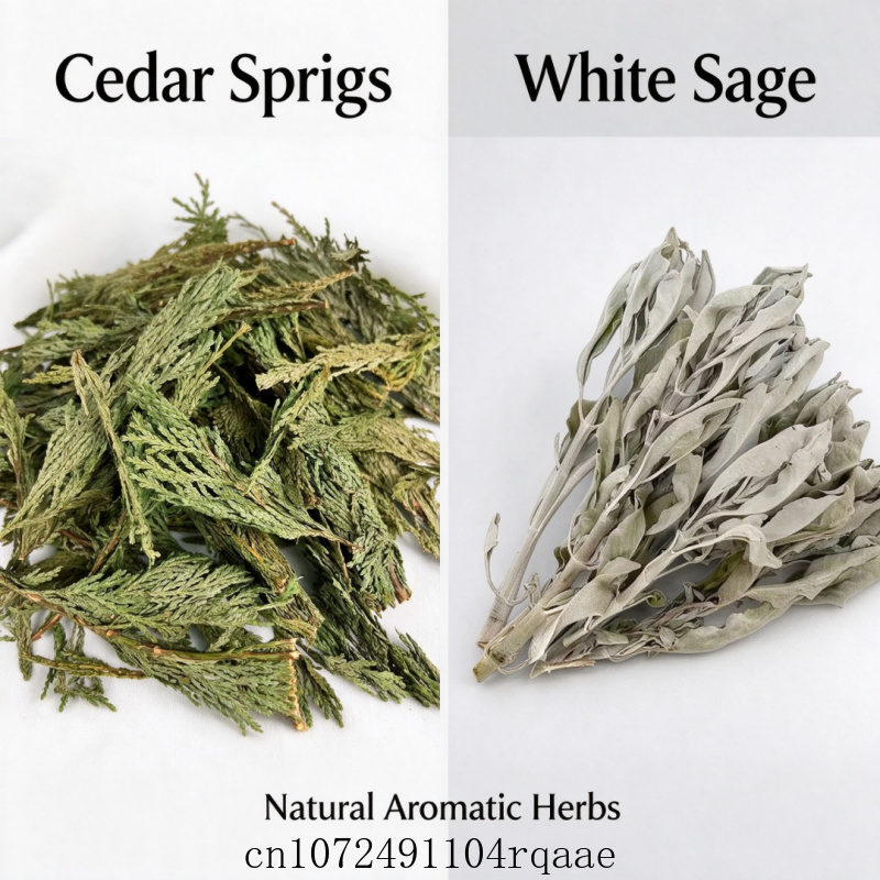 Dried Herbs - 건조 화이트 세이지 잎과 시더 잎,