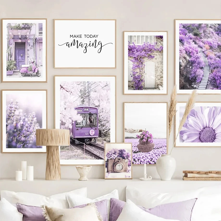 Lavender Oil - 보라색 꽃, 풍경, 집, 기차, 카메라,