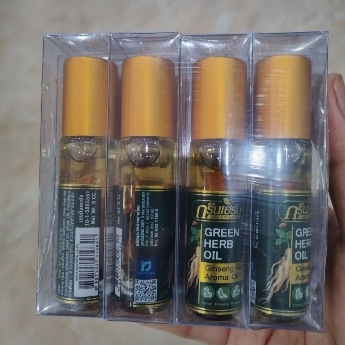 태국 민트 인삼 롤온 허벌 밤 쿨링 오일, 상쾌함과 모 - Ginger Tea 리뷰 및 가격