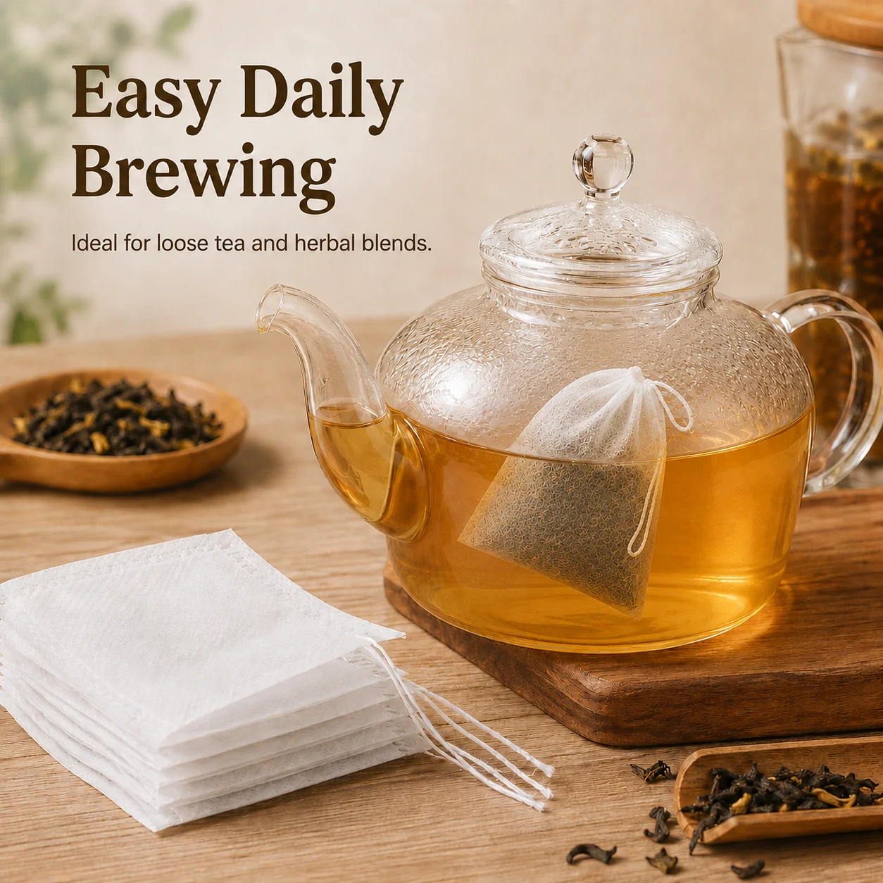 100개입 일회용 끈 조절식 차 필터 백, 루즈 리프  - Herbal Tea 리뷰 및 가격